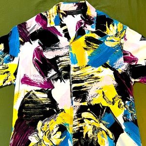 Vibrant retro button down shirt